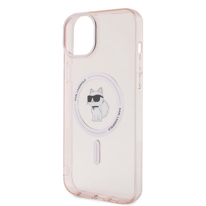Etui MagSafe dla Apple iPhone 15 Plus / 14 Plus, Karl Lagerfeld, IML Choupette, Różowy