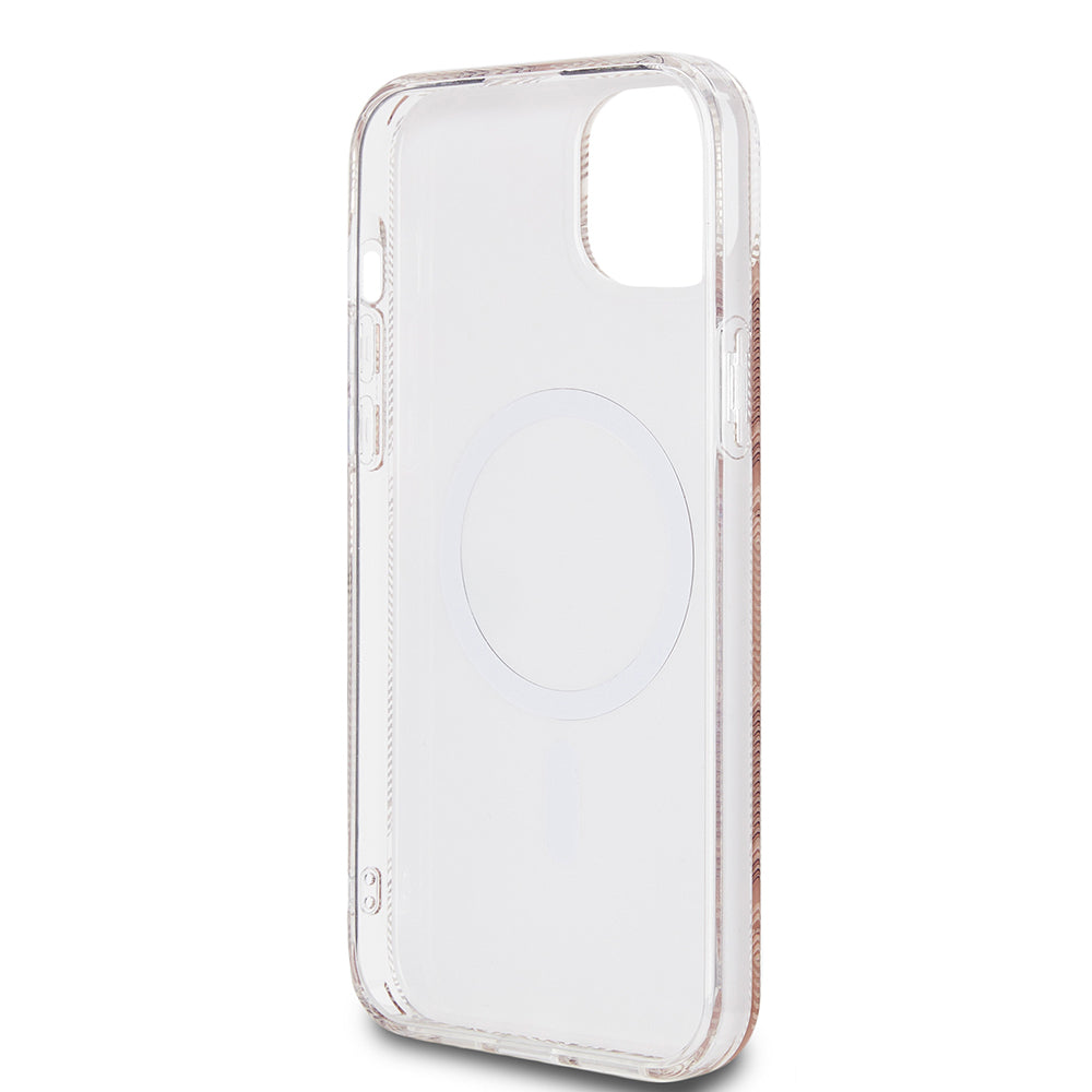 Etui MagSafe dla Apple iPhone 15 Plus, Guess, IML Gcube, Brązowy