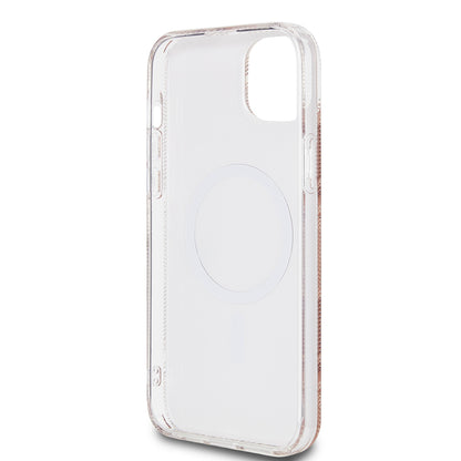 Etui MagSafe dla Apple iPhone 15 Plus, Guess, IML Gcube, Brązowy