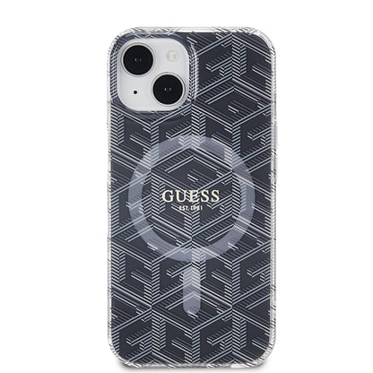 Etui MagSafe dla Apple iPhone 15 Plus, Guess, IML Gcube, Czarne