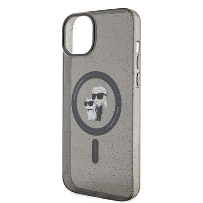 Etui MagSafe dla Apple iPhone 15 Plus, Karl Lagerfeld, Glitter, Czarne