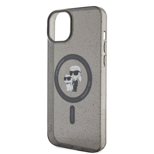 Etui MagSafe dla Apple iPhone 15 Plus, Karl Lagerfeld, Glitter, Czarne