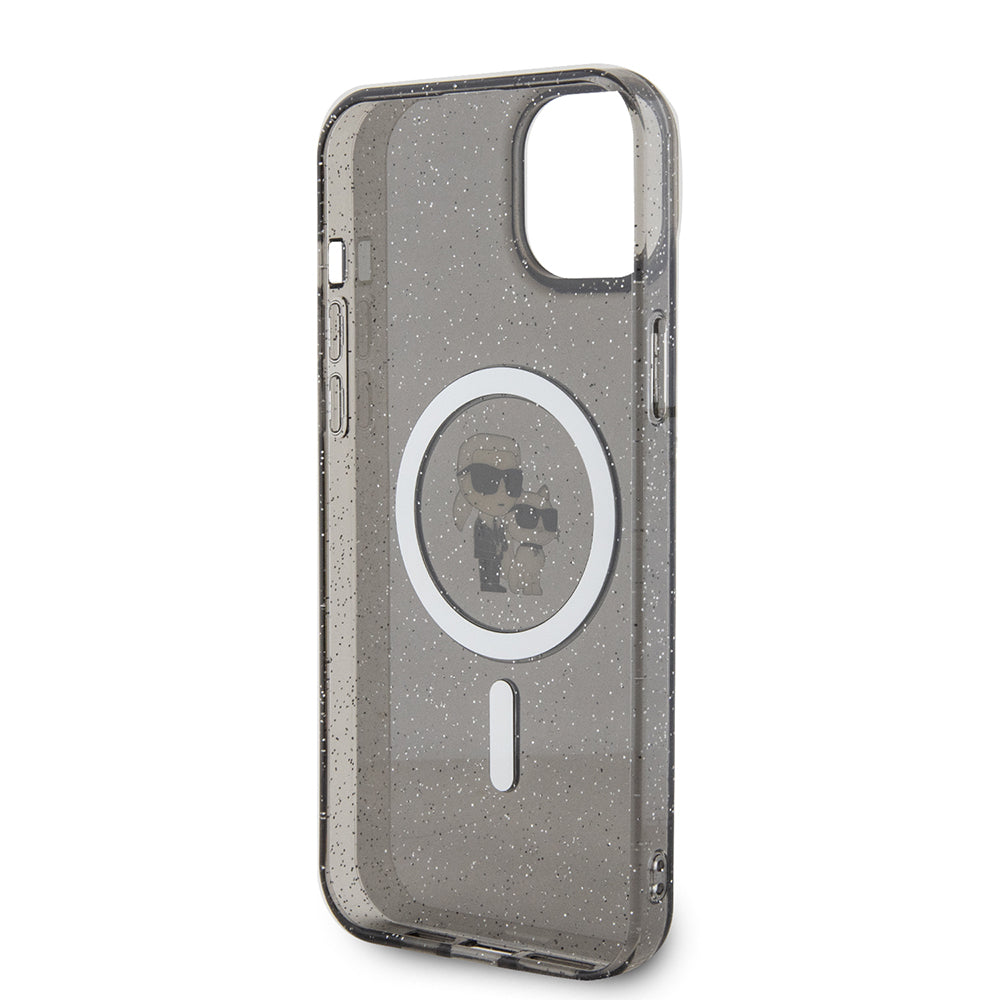 Etui MagSafe dla Apple iPhone 15 Plus, Karl Lagerfeld, Glitter, Czarne