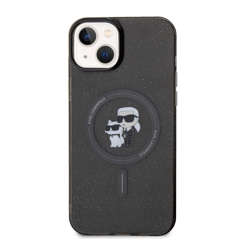 Etui MagSafe dla Apple iPhone 15 Plus, Karl Lagerfeld, Glitter, Czarne