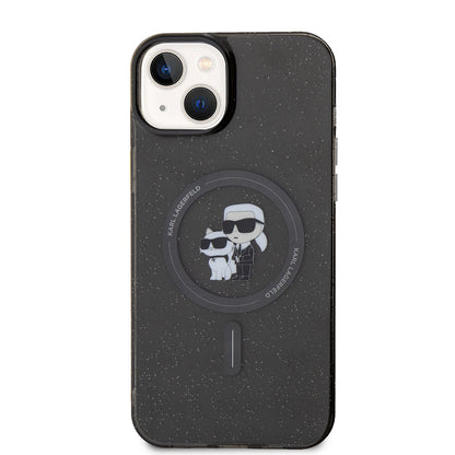 Etui MagSafe dla Apple iPhone 15 Plus, Karl Lagerfeld, Glitter, Czarne