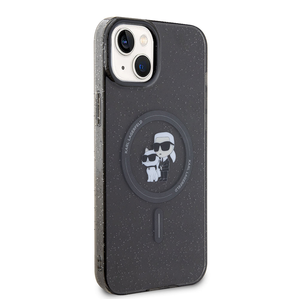 Etui MagSafe dla Apple iPhone 15 Plus, Karl Lagerfeld, Glitter, Czarne