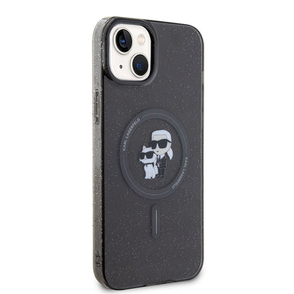 Etui MagSafe dla Apple iPhone 15 Plus, Karl Lagerfeld, Glitter, Czarne