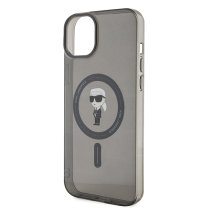 Etui MagSafe dla Apple iPhone 15 Plus, Karl Lagerfeld, IML Ikonik Karl, Czarne