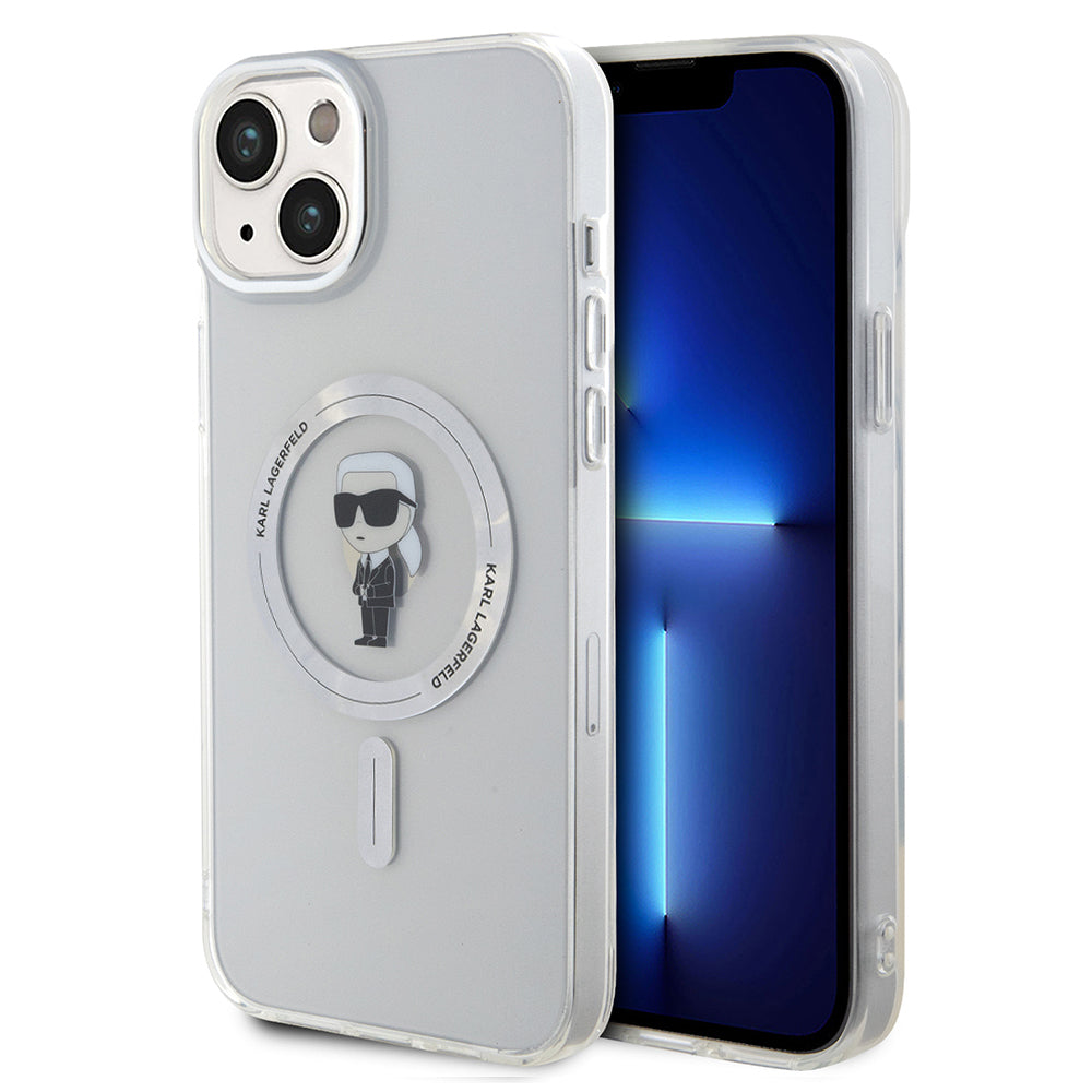 Etui MagSafe dla Apple iPhone 15 Plus, Karl Lagerfeld, IML Ikonik Karl, Przezroczyste