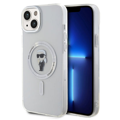 Etui MagSafe dla Apple iPhone 15 Plus, Karl Lagerfeld, IML Ikonik Karl, Przezroczyste