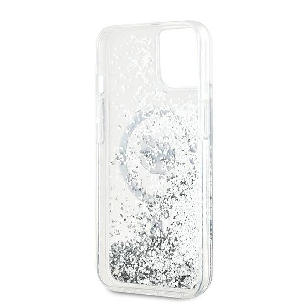 Etui MagSafe dla Apple iPhone 15 Plus, Karl Lagerfeld, Liquid Glitter Choupette's Head, Przezroczyste