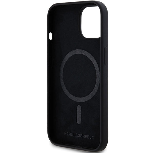 Etui MagSafe dla Apple iPhone 15 Plus, Karl Lagerfeld, Silikonowa Głowa Choupette, Czarne
