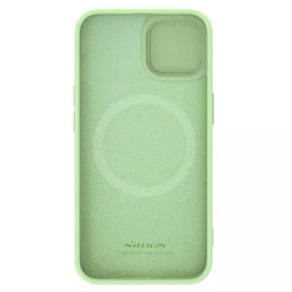 MagSafe Case for Apple iPhone 15 Plus, Nillkin, CamShield Silky, Light Green
