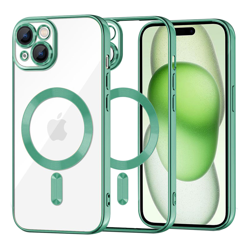 Etui MagSafe do Apple iPhone 15 Plus, Techsuit, Luxury Crystal, Jasnozielony