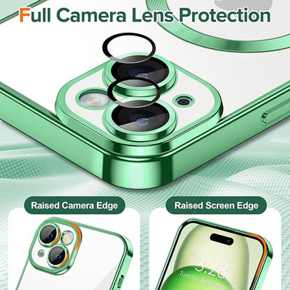 Etui MagSafe do Apple iPhone 15 Plus, Techsuit, Luxury Crystal, Jasnozielony