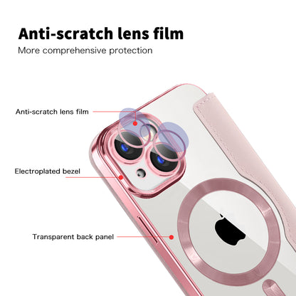 MagSafe Case for Apple iPhone 15 Plus, Techsuit, SmartMag Book, Pink