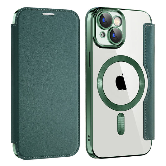Etui MagSafe dla Apple iPhone 15 Plus, Techsuit, SmartMag Book, Zielony