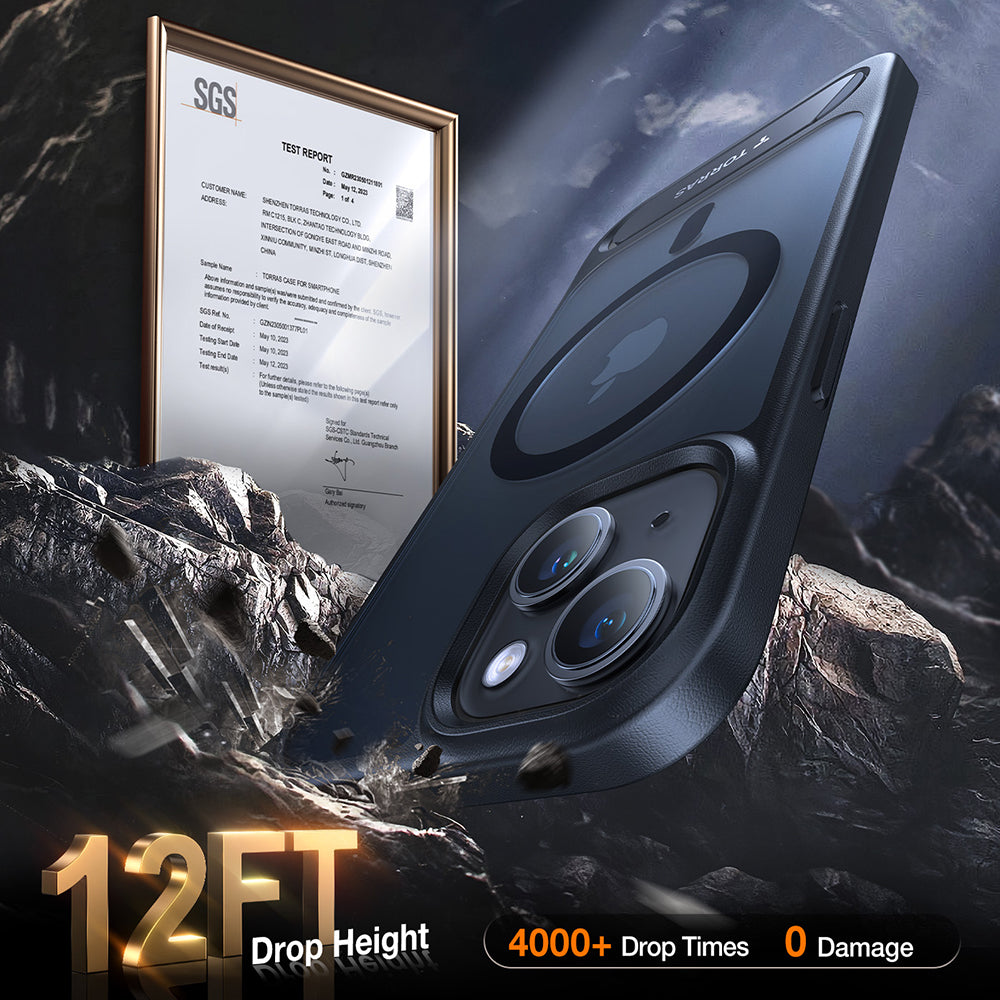 MagSafe Case for Apple iPhone 15 Plus, Torras, Pstand, Black