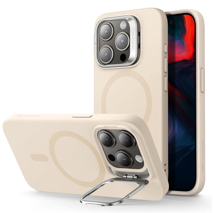 Etui MagSafe dla Apple iPhone 15 Pro, ESR, Cloud Soft Kickstand, Kremowy