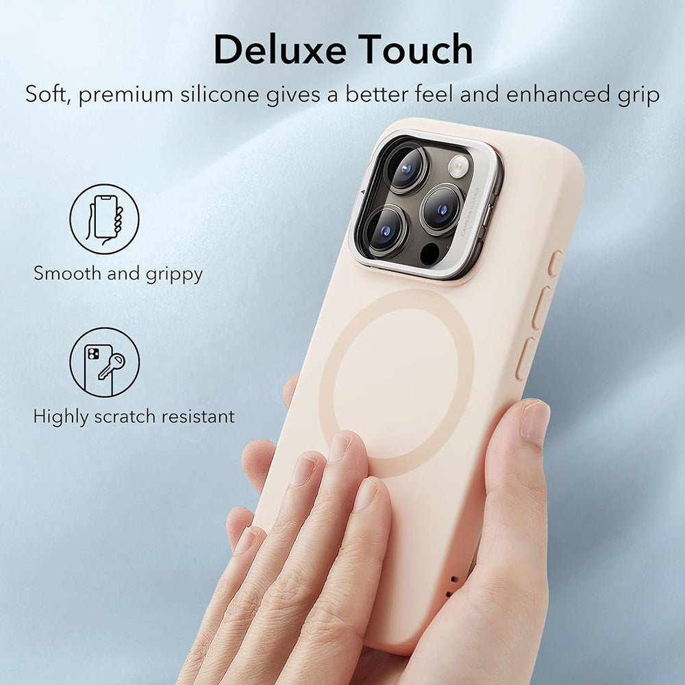Etui MagSafe dla Apple iPhone 15 Pro, ESR, Cloud Soft Kickstand, Kremowy