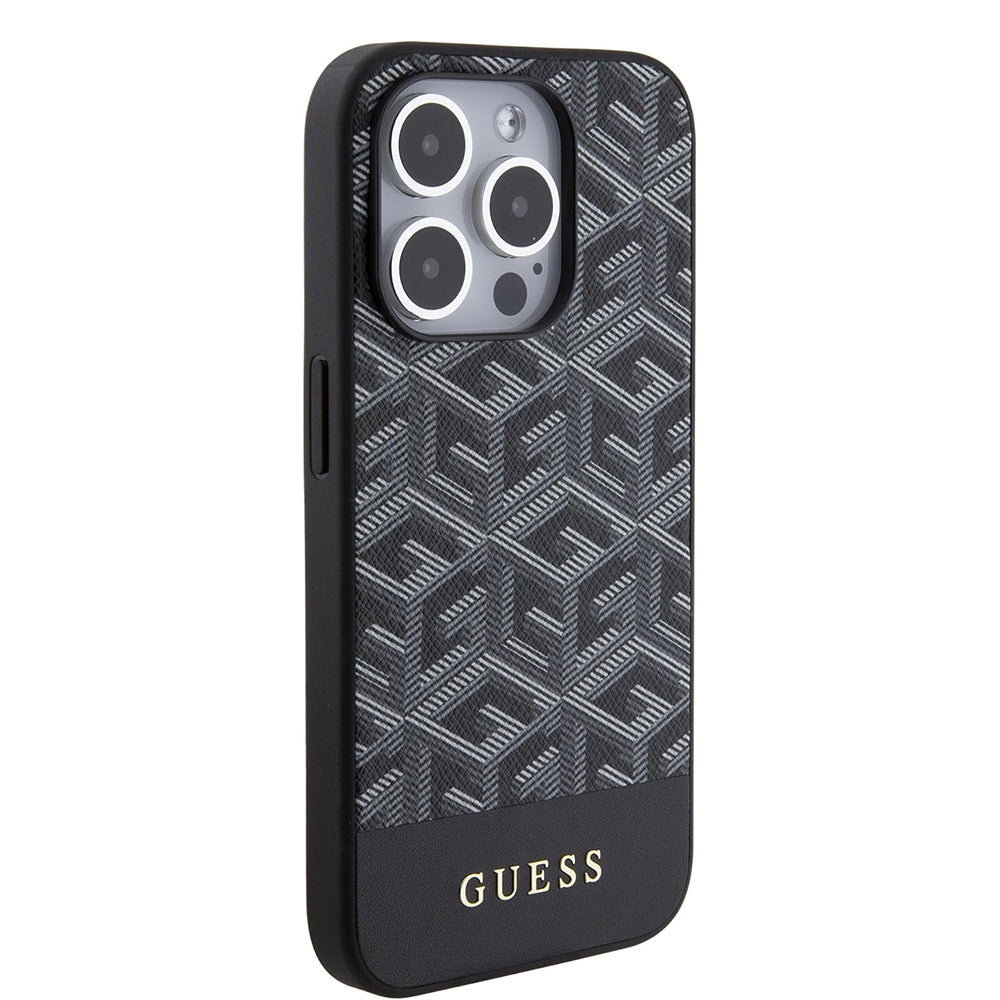 Etui MagSafe dla Apple iPhone 15 Pro, Guess, GCube Stripes, Czarne