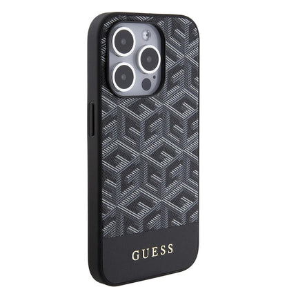 Etui MagSafe dla Apple iPhone 15 Pro, Guess, GCube Stripes, Czarne