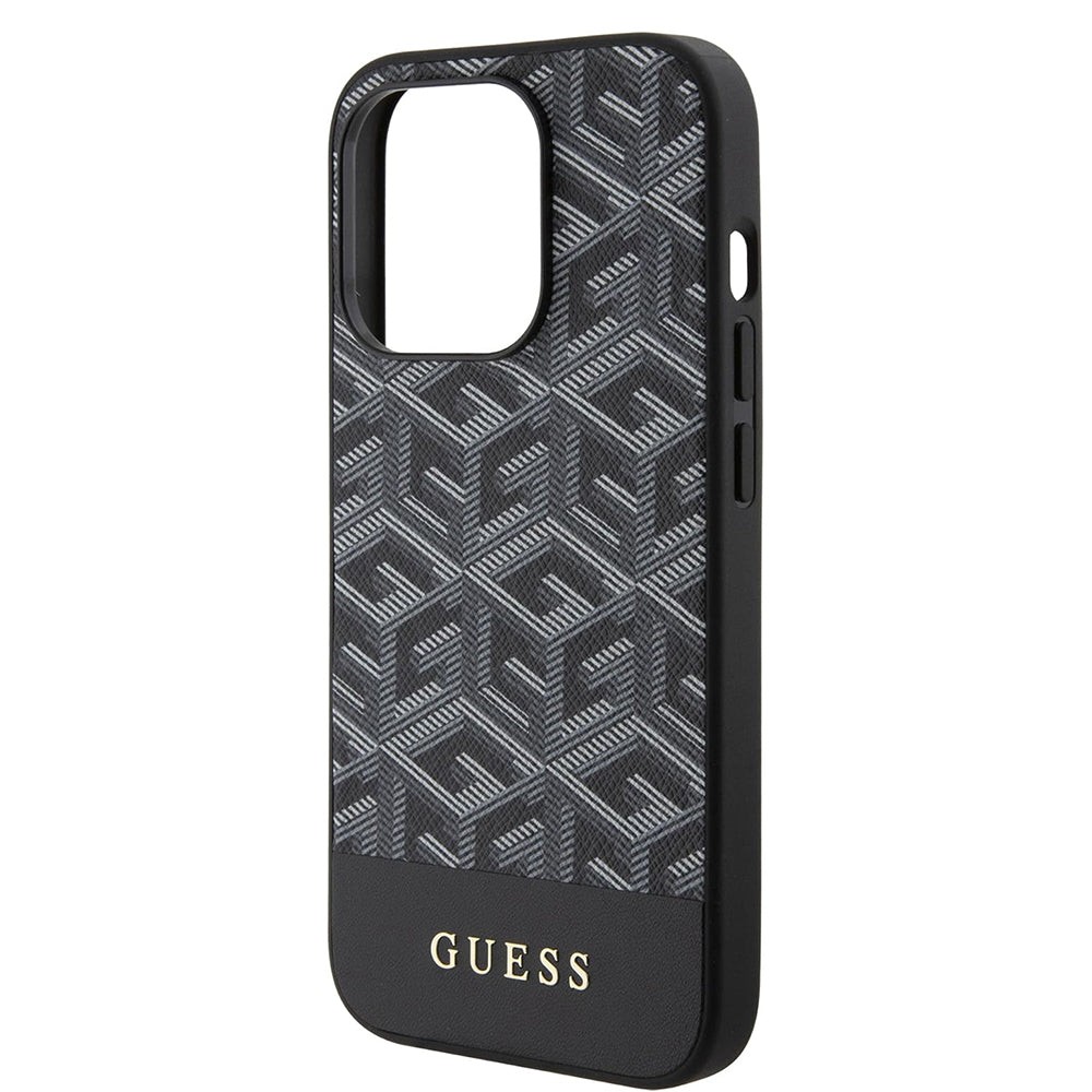 Etui MagSafe dla Apple iPhone 15 Pro, Guess, GCube Stripes, Czarne