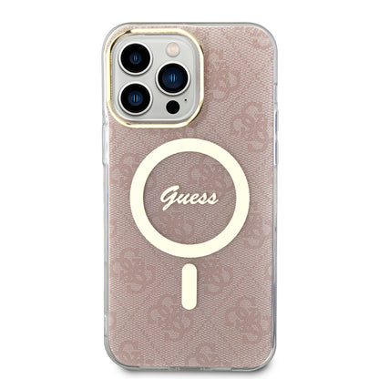 Etui MagSafe dla Apple iPhone 15 Pro, Guess, IML 4G, Różowy