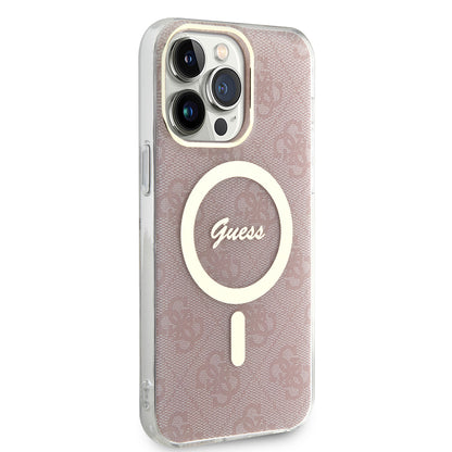Etui MagSafe dla Apple iPhone 15 Pro, Guess, IML 4G, Różowy