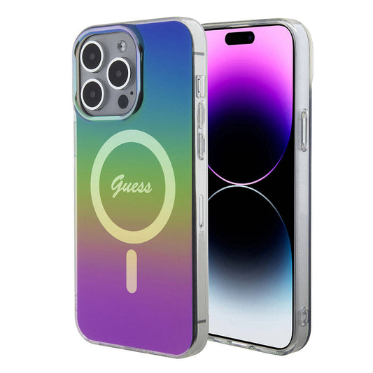 Etui MagSafe dla Apple iPhone 15 Pro, Guess, IML Iridescent, Wielokolorowe