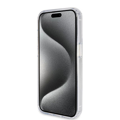 Etui MagSafe dla Apple iPhone 15 Pro, Guess, IML Ring Stand Glitter, Przezroczyste