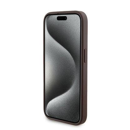 Etui MagSafe dla Apple iPhone 15 Pro, Guess, Powerbank 4G Metal Logo, Brązowy