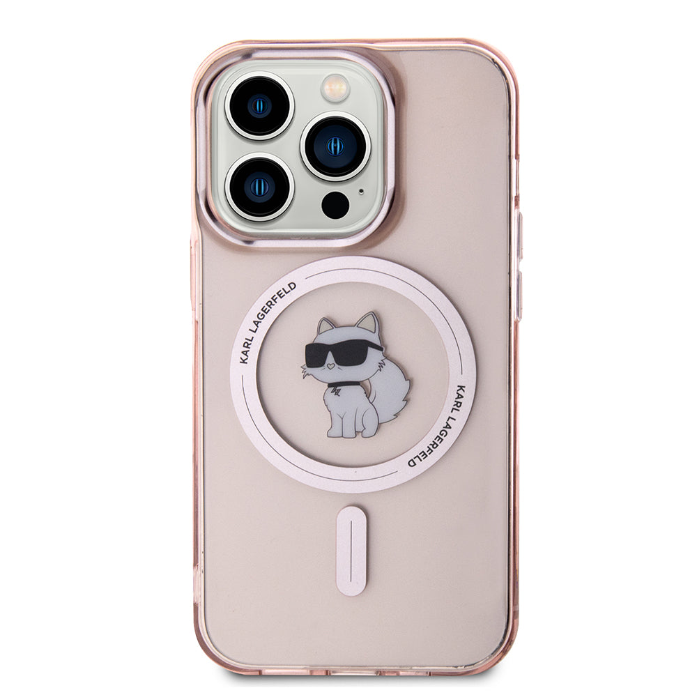Etui MagSafe dla Apple iPhone 15 Pro, Karl Lagerfeld, IML Choupette, Różowy