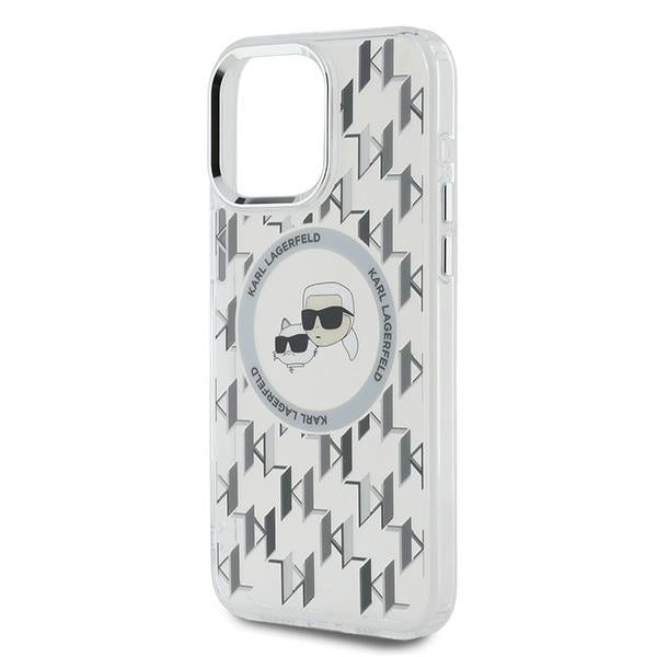 Etui MagSafe dla Apple iPhone 15 Pro, Karl Lagerfeld, IML Monogram Karl & Choupette's Heads, Przezroczyste