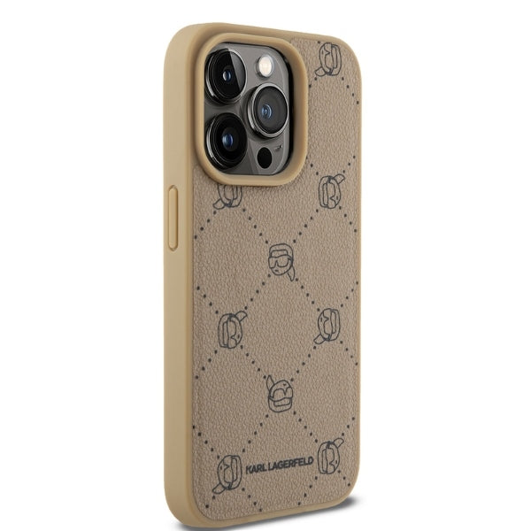 Etui MagSafe dla Apple iPhone 15 Pro, Karl Lagerfeld, Karl's Head, Beżowy