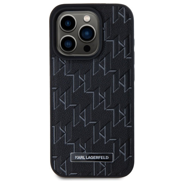 Etui MagSafe dla Apple iPhone 15 Pro, Karl Lagerfeld, Monogram Metal Logo, Czarne