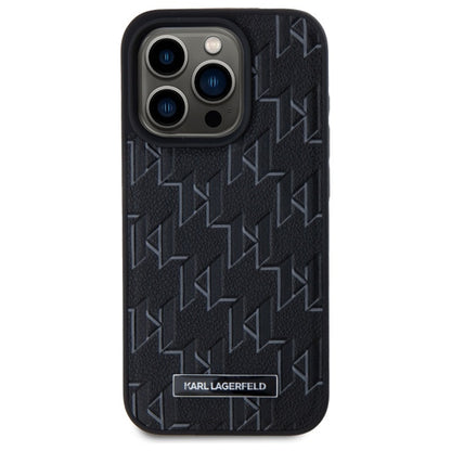 Etui MagSafe dla Apple iPhone 15 Pro, Karl Lagerfeld, Monogram Metal Logo, Czarne