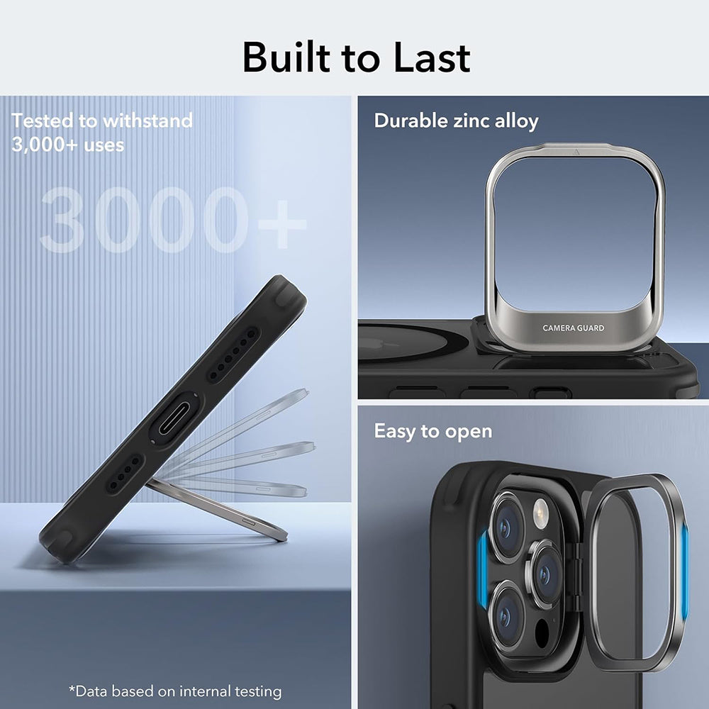 Etui MagSafe dla Apple iPhone 15 Pro Max, ESR, Classic Hybrid Kickstand, Czarne Przezroczyste