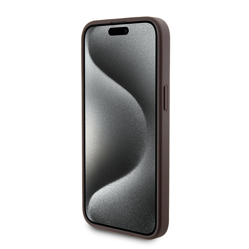 Etui MagSafe dla Apple iPhone 15 Pro Max, Guess, Powerbank 4G Metal Logo, Brązowy