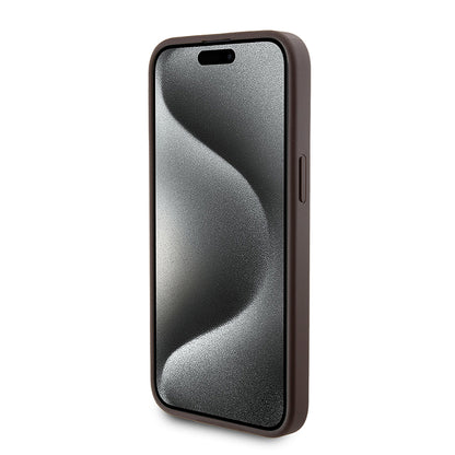 Etui MagSafe dla Apple iPhone 15 Pro Max, Guess, Powerbank 4G Metal Logo, Brązowy