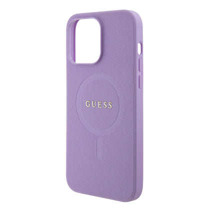 Etui MagSafe dla Apple iPhone 15 Pro Max, Guess, Saffiano, Fioletowy