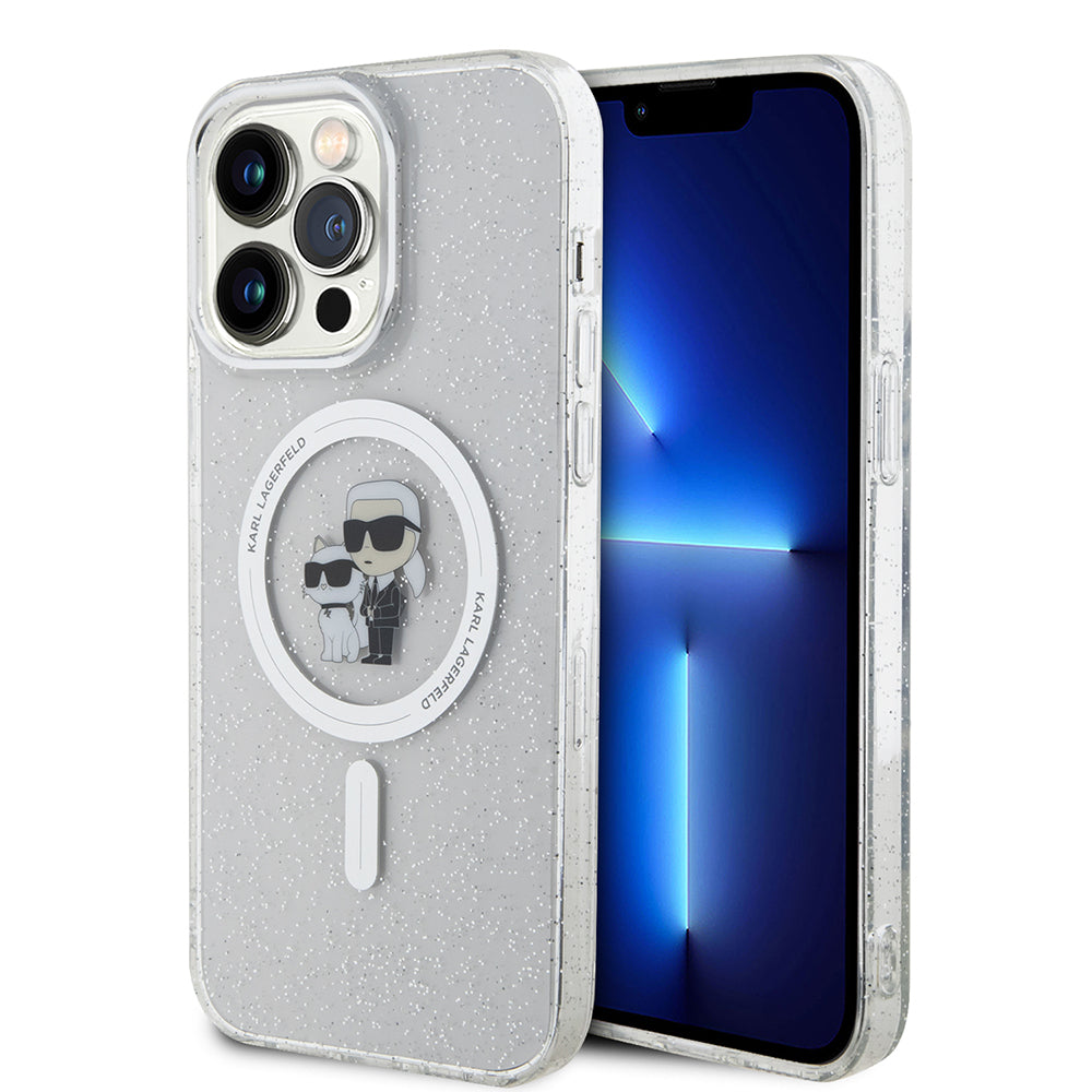 Etui MagSafe dla Apple iPhone 15 Pro Max, Karl Lagerfeld, Glitter, Przezroczyste
