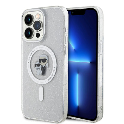 Etui MagSafe dla Apple iPhone 15 Pro Max, Karl Lagerfeld, Glitter, Przezroczyste