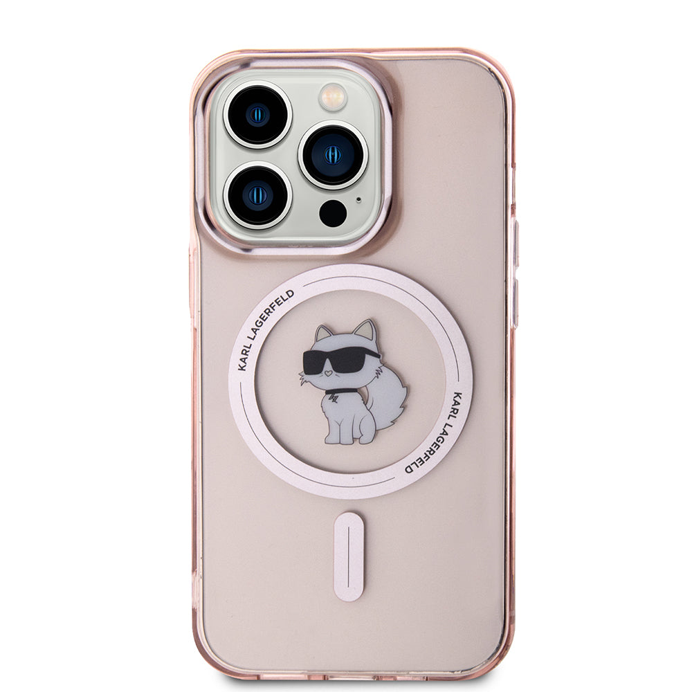 Etui MagSafe dla Apple iPhone 15 Pro Max, Karl Lagerfeld, IML Choupette, Różowy