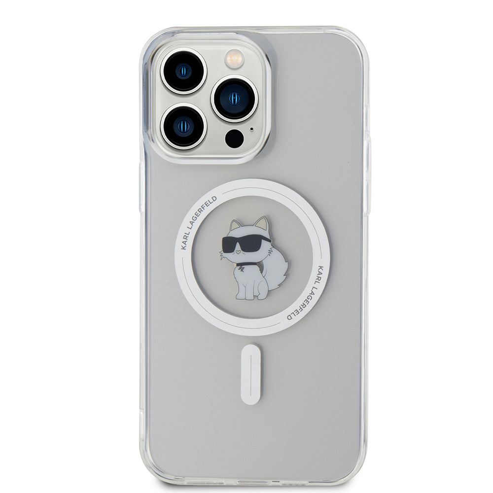 MagSafe Case for Apple iPhone 15 Pro Max, Karl Lagerfeld, IML Choupette, Transparent