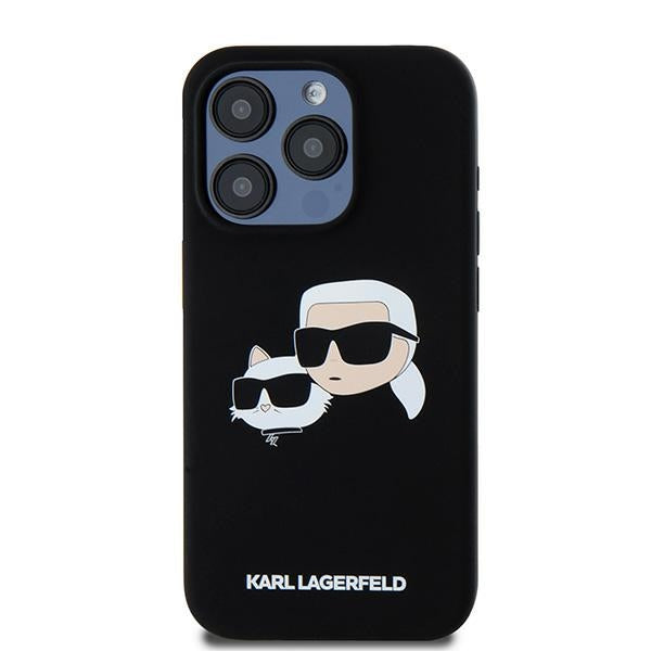 Etui MagSafe dla Apple iPhone 15 Pro Max, Karl Lagerfeld, Silikon Karl & Choupette, Czarne