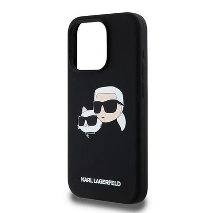Etui MagSafe dla Apple iPhone 15 Pro Max, Karl Lagerfeld, Silikon Karl & Choupette, Czarne