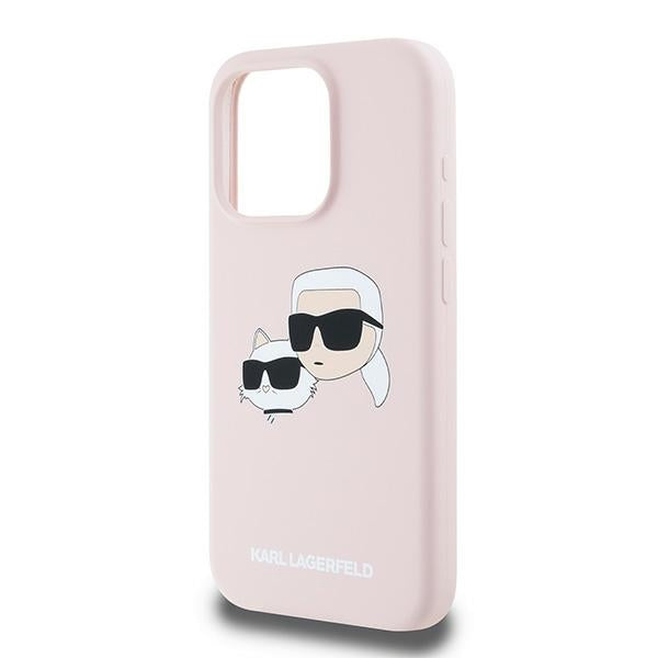 Etui MagSafe dla Apple iPhone 15 Pro Max, Karl Lagerfeld, Silikon Karl & Choupette, Różowy