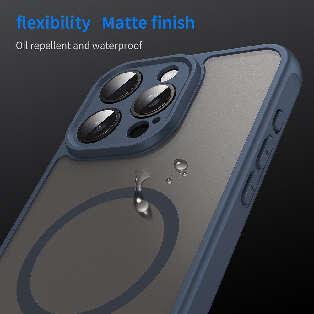 Etui MagSafe do Apple iPhone 15 Pro Max, Techsuit, HaloFrost II, Granatowy