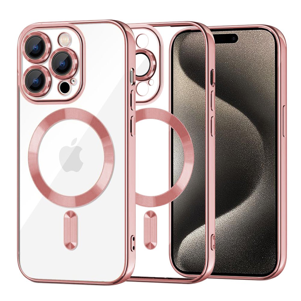 Etui MagSafe do Apple iPhone 15 Pro Max, Techsuit, Luxury Crystal, Różowe